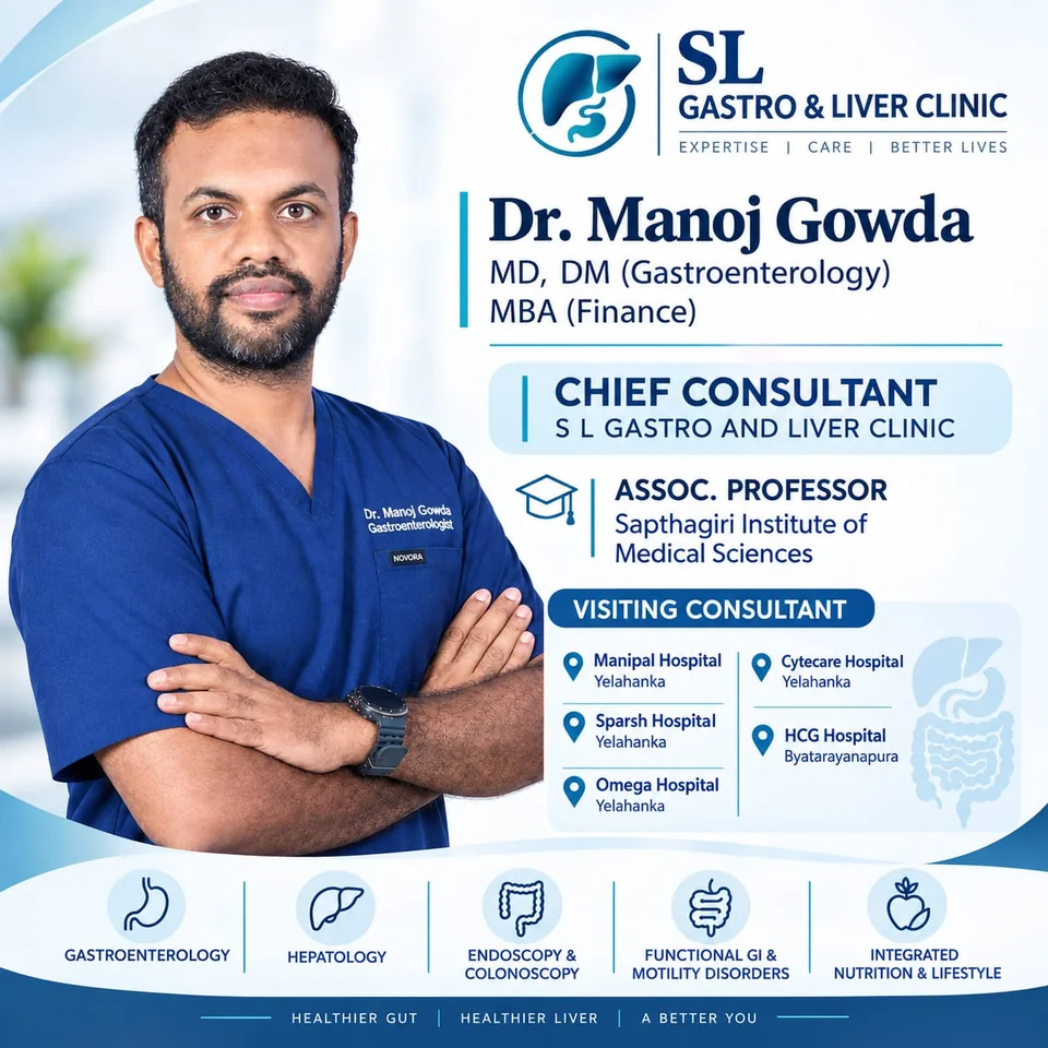 Dr. Manoj Gowda — S L Gastro & Liver Clinic profile poster